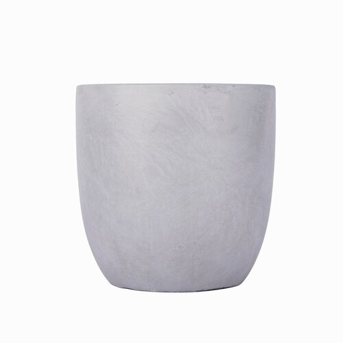 Fibre clay pot egg D 35 x H 34 cm Light grey