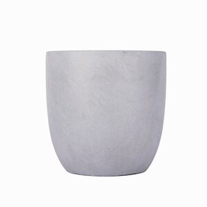 Fibre clay pot egg D 42 x H 41 cm Light grey