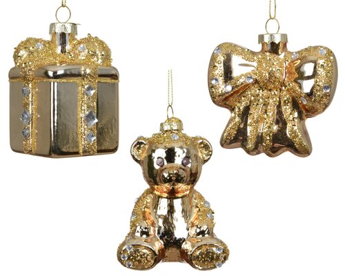 Figuur glas - B5,5xH7cm Goud - 3 Varianten