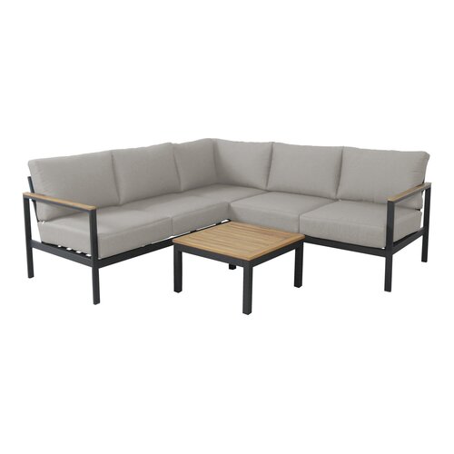 Ease Up Fiji 4-zits hoek loungeset zwart