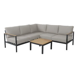 Fiji 4-zits hoek loungeset zwart