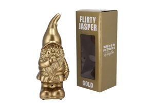 Flirty Jasper Tuinkabouter goud met geluid - H 27 x B 11 x D 10 cm - afbeelding 2