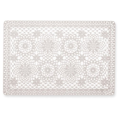 Floral placemat 30 x 45 cm cream