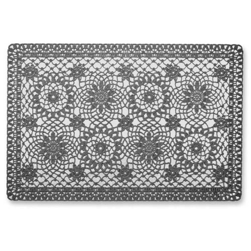 Floral placemat 30 x 45 cm dark grey