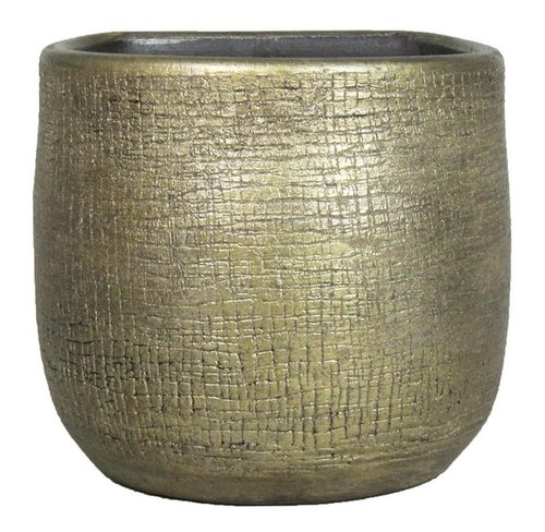 Floran Muurpot mira d16 h14cm industrieel goud