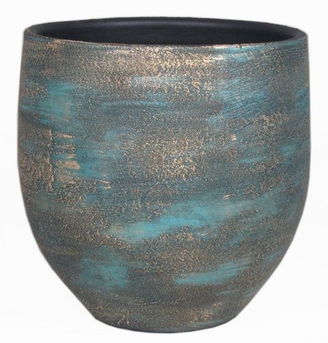 Floran Pot madeira d14 h13cm blauw goud