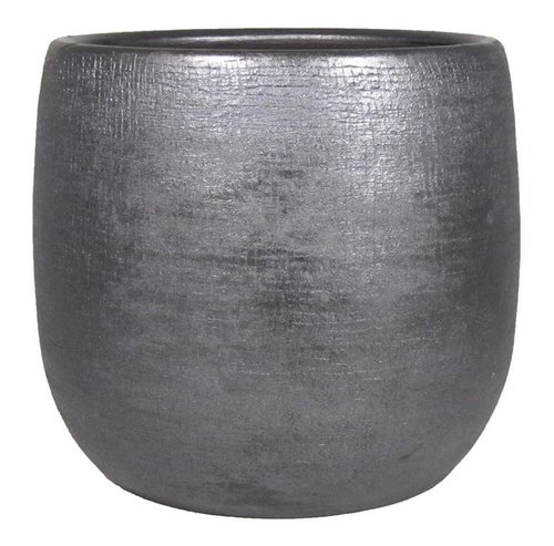 Bloempot mira industrieel zwart - D 24 x  H 22 cm