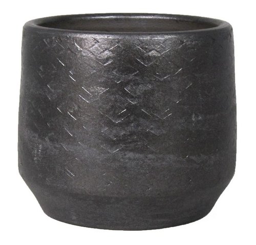 Floran Pot noor d23/24 h22.5cm industrieel zwart