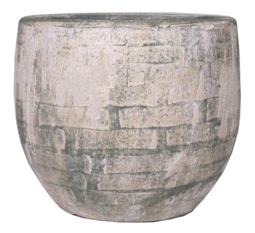 Floran Pot steef d34 h31cm creme groen