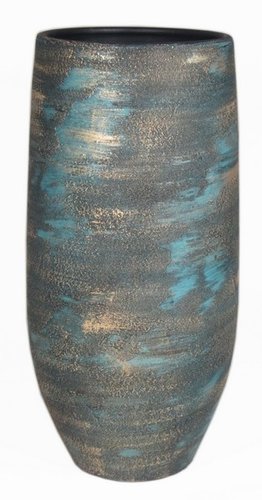 Floran Vaas madeira d18 h35cm blauw goud