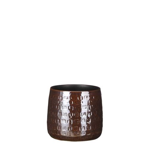 Floyd pot rond bruin - h15xd17cm