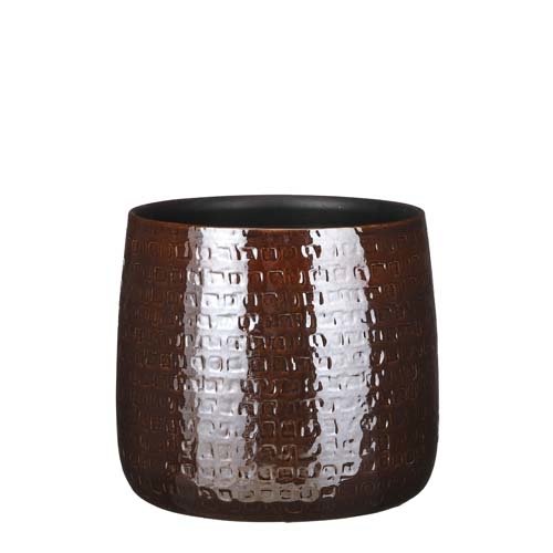 Floyd pot rond bruin - h23,5xd28cm