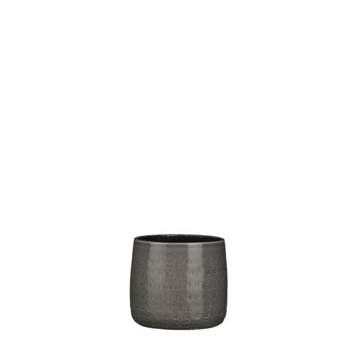 Floyd pot rond grijs - h15xd17cm