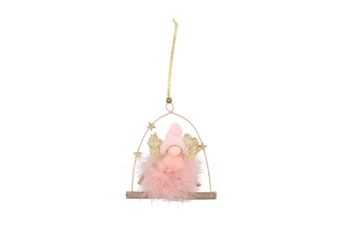 Fluffy Engel Hangend Old Pink 15 x 5 x 18 cm