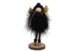 Fluffy Engel Staand Black/Gold 9 x 6 x 18 cm - afbeelding 1