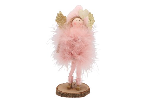 Fluffy Engel Staand Old Pink 9 x 6 x 18 cm - afbeelding 1