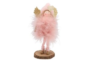Fluffy Engel Staand Old Pink 9 x 6 x 18 cm - afbeelding 1