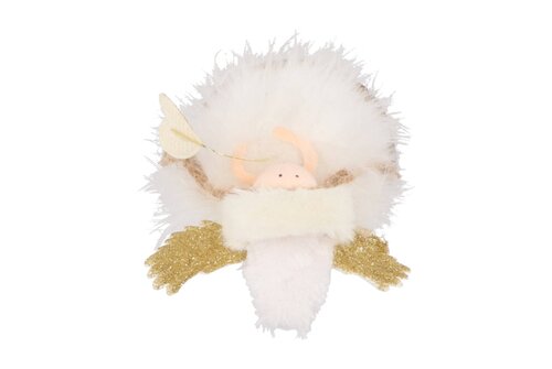 Fluffy Engel Staand White/Gold 9 x 6 x 18 cm - afbeelding 2