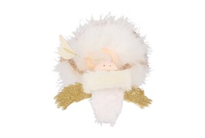 Fluffy Engel Staand White/Gold 9 x 6 x 18 cm - afbeelding 2