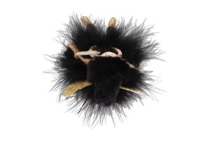 Fluffy Engel Zittend Black/Gold 7 x 10 x 15 cm - afbeelding 2