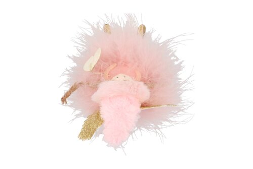 Fluffy Engel Zittend Old Pink 7 x 10 x 15 cm - afbeelding 2