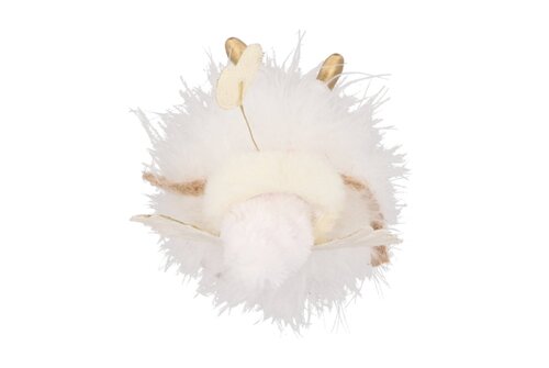 Fluffy Engel Zittend White/Gold 7 x 10 x 15 cm - afbeelding 2