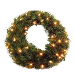 Triumph Forest Frosted krans LED groen - D 45 cm - afbeelding 1