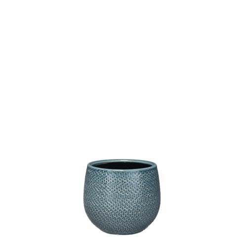 Gabriel pot rond blauw - h12xd14cm