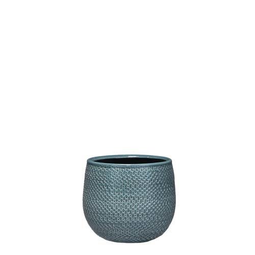 Gabriel pot rond blauw - h14xd16cm