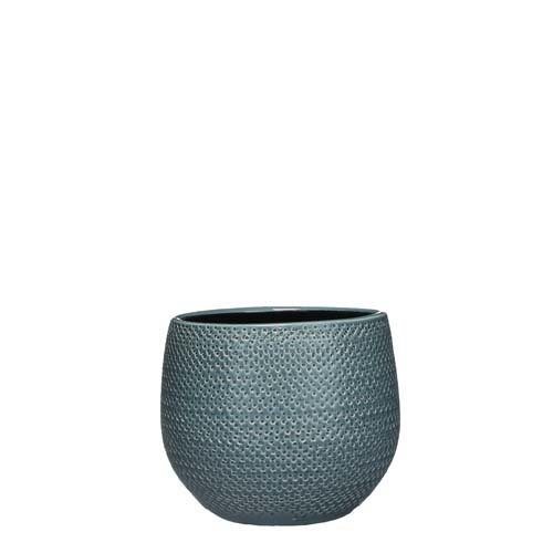 Gabriel pot rond blauw - h16xd18cm