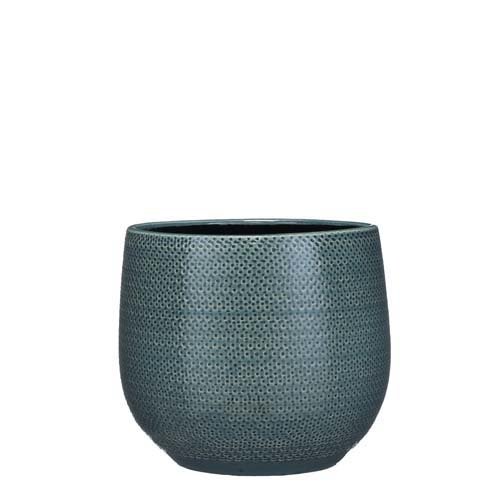 Gabriel pot rond blauw - h20xd25cm