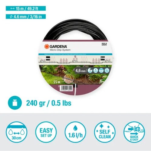GARDENA Bovengrondse druppelbuis 4,6 mm (3/16") 15 m - afbeelding 2
