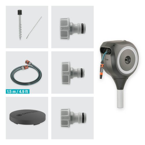 GARDENA Tuinslangenbox RollUp M 20 m wit - afbeelding 4