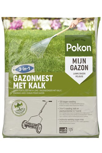 Pokon Gazonm + Kalk 3-in-1 125m2 - afbeelding 1