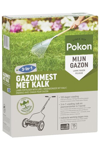 Pokon Gazonm + Kalk 3-in-1 15m2 - afbeelding 1