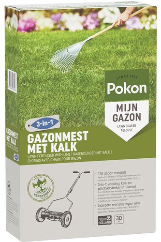 Pokon Gazonm + Kalk 3-in-1 30m2 - afbeelding 1