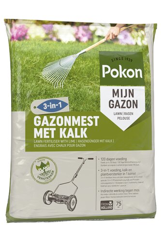 Pokon Gazonm + Kalk 3-in-1 75m2 - afbeelding 1