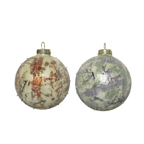 Gedecoreerde kerstbal - 8cm