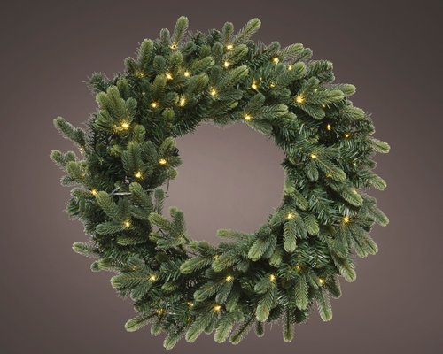 Geneva Fir LED Krans Groen - H 10 x D 60 cm - afbeelding 2