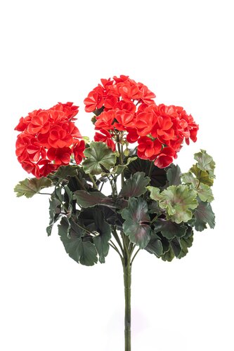 Geranium Bos UV Tak Zijde - 41cm Rood