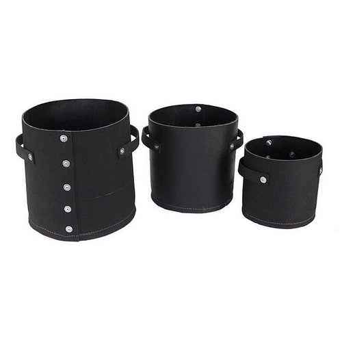 Gerecycled rubber pot rond S set/ 3