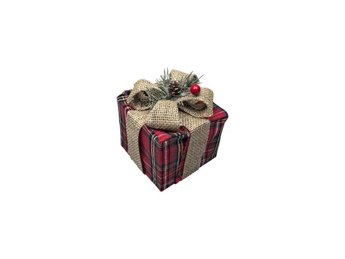 Giftbox maat XS ruit/jute - afbeelding 1