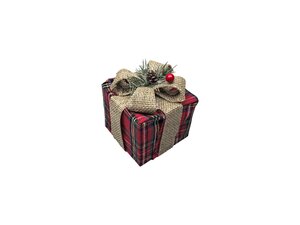 Giftbox maat XS ruit/jute - afbeelding 1