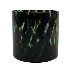 Glaasje Green Leopard - Ø 8 x H 8 cm
