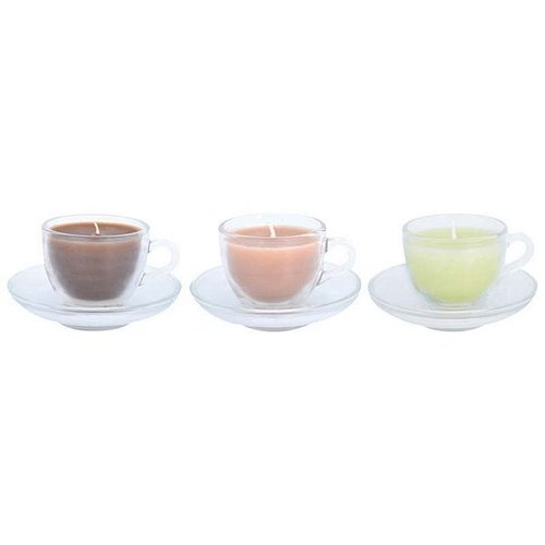 Glass espresso cup with candle ass.