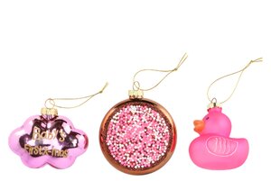 Glassball Ornaments Baby Girl'S First x -Mass