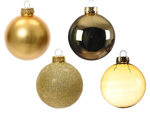 Glazen kerstballen box 42 stuks light gold - afbeelding 2
