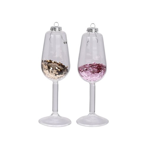 Glazen ornament champagneglas