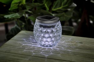 Glazen solar lamp 11x8cm - afbeelding 2