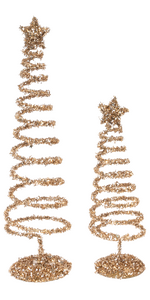 Glitter boom spiraal champagne - D 10 x H 30 cm